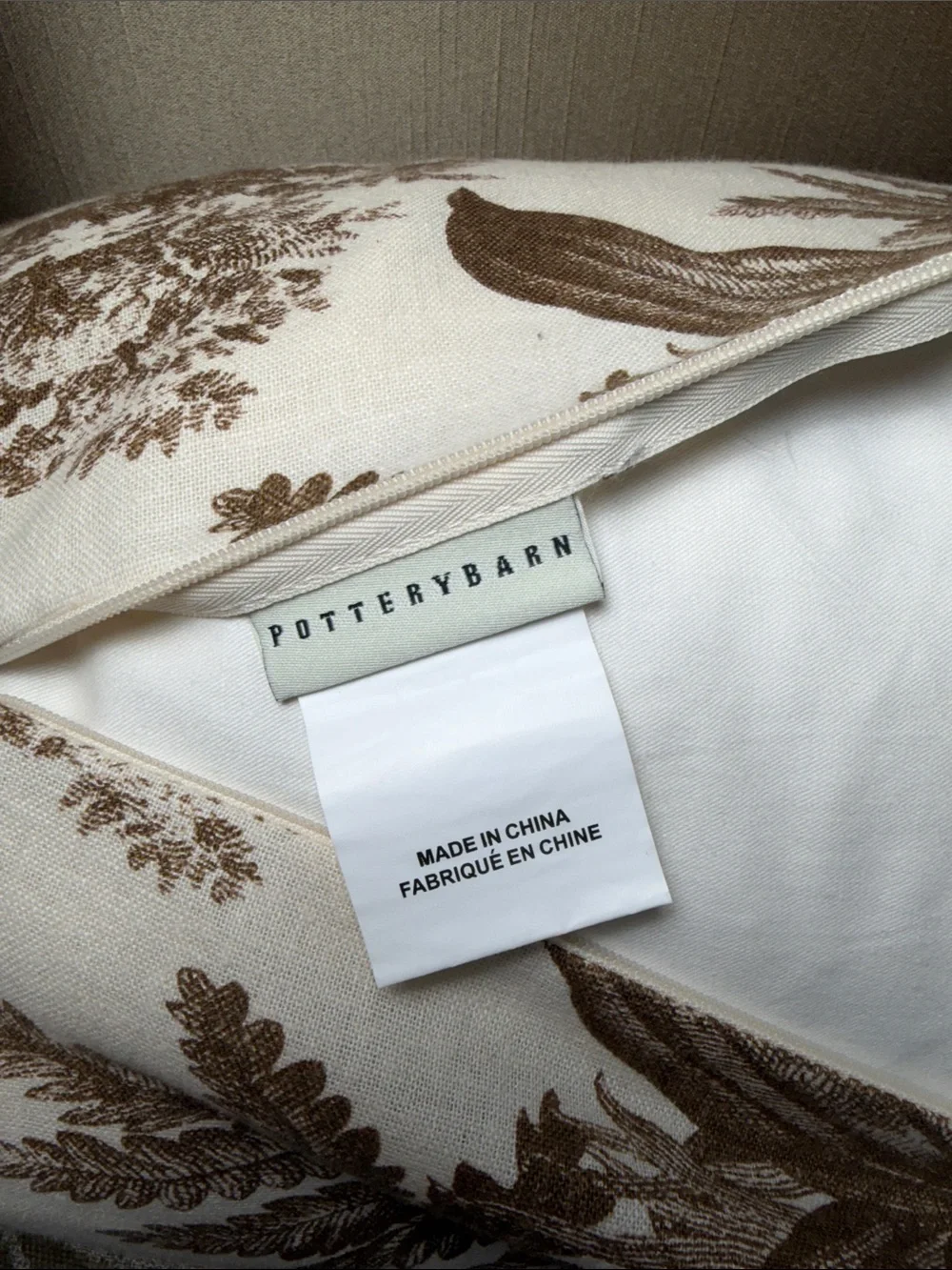 Pottery Barn Matine Toile Bolster Roll Pillow
